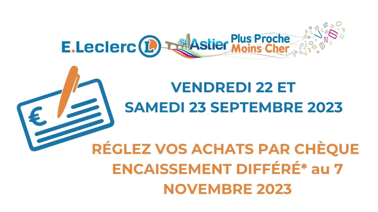Opération Chèque Reporté week-end des 22 et 23 septembre