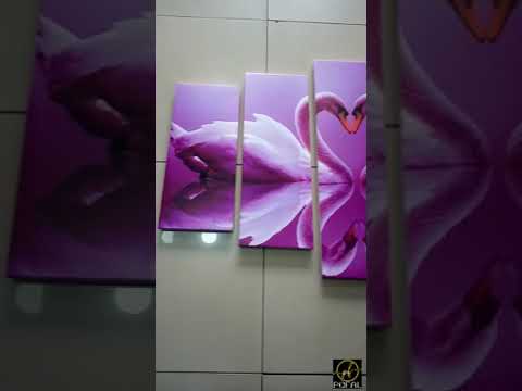 Tableau de décoration murale. Type 5 panneaux avec canard. Animaux