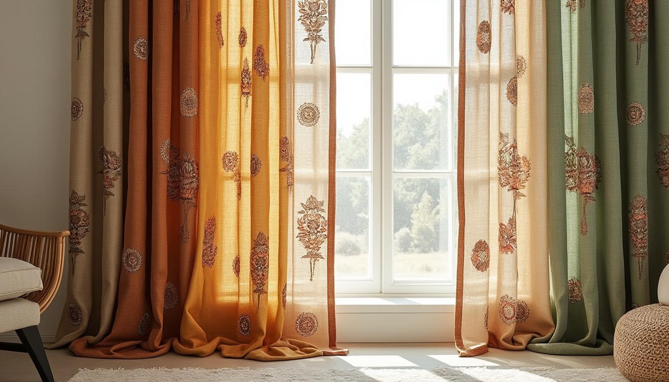 découvrez notre sélection de rideaux bohèmes aux couleurs chaleureuses, motifs uniques et tissus doux pour créer une ambiance cosy et harmonieuse dans votre intérieur.